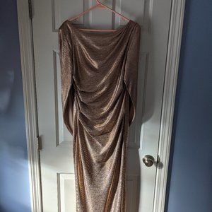 R&M Richards Long Dress with Back Drape Sleeves
